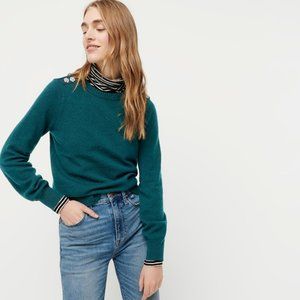 NWT J. Crew Crewneck Sweater with Jeweled Buttons